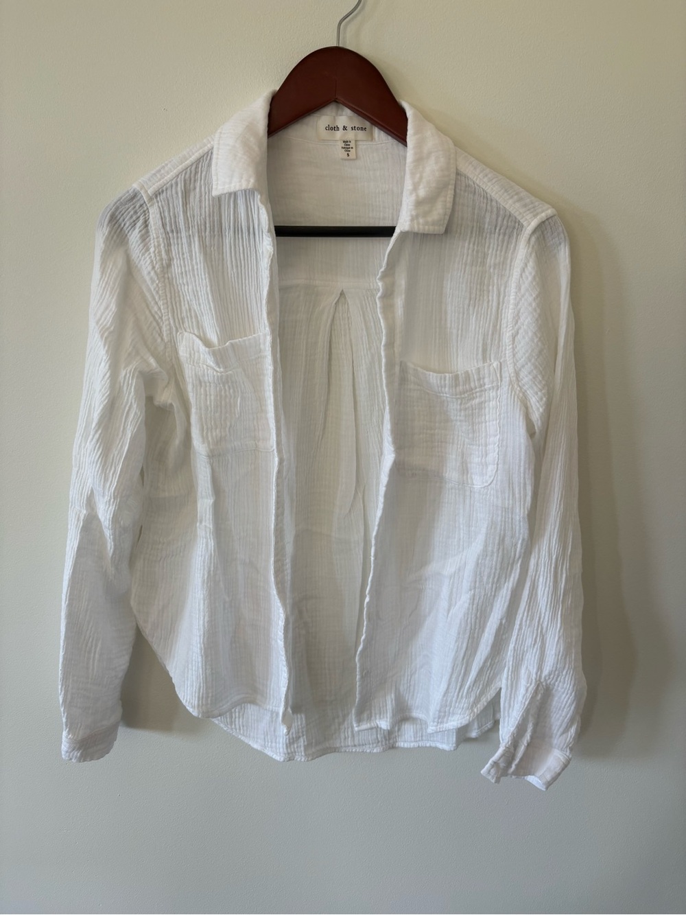 cloth & stone White Gauze Button-Front Shirt - S